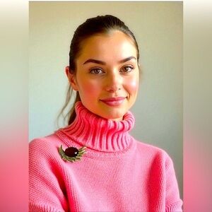 Vintage Trifari gold plated brooch, unique design, ruby glass,pavé crystals ♥️✨🌿